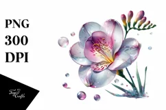 Shiny Freesia Watercolor | Clipart Product Image 1