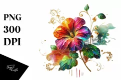 Watercolor Luxury Flower Splash Clipart Product Image 1