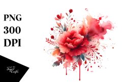 Colorful Redish Watercolor Splash | Sublimation | Clipart Product Image 1