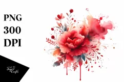 Colorful Redish Watercolor Splash | Sublimation | Clipart Product Image 1