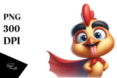 Goofy Chicken Superhero Cape PNG Product Image 1