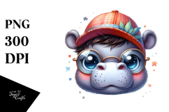 Cute Baby Hippo PNG Product Image 1