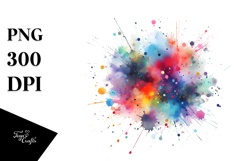 Splatter Brushstroke Watercolor Painting PNG Product Image 1