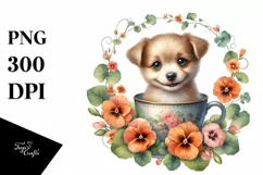 Smiling Baby Dog Nasturtium Cup | Sublimation Product Image 1