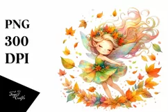 Colorful Autumn Fairy PNG Product Image 3