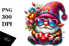 Valentines Gnome Sunglasses PNG Product Image 1
