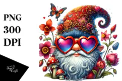 Digital Painting Valentines Gnome PNG Product Image 1