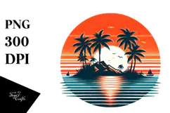 Tropical Sunset, Tshirt Style, Transparent PNG Product Image 1