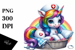 Baby Unicorn Nurse, Caring PNG Product Image 3