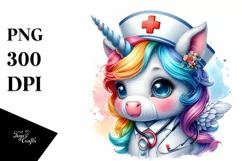 Baby Unicorn Nurse, Charming PNG Product Image 3