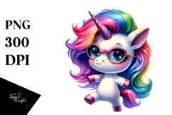 Cute Unicorn Dancing with Cool Haircut PNG Product Image 1