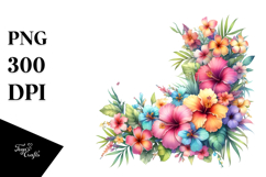Colorful Floral Frame PNG Product Image 1