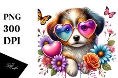 Puppy with Heart Sunglasses PNG Product Image 1