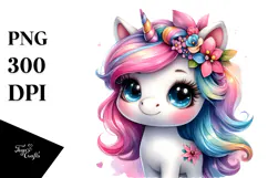 Cute Vibrant Unicorn PNG Product Image 1