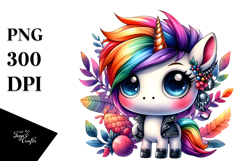 Cute Vibrant Unicorn PNG Product Image 1