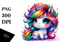 Cute Vibrant Unicorn PNG Product Image 1