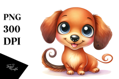 Watercolor Cute Cartoon Dachshund, Transparent PNG Product Image 1