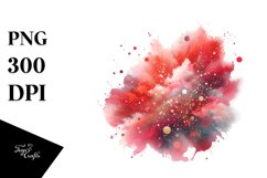 Colorful Redish Watercolor Splash with Glitery Texture Product Image 3