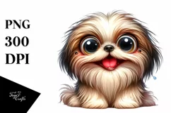 Crazy Shih Tzu Watercolor Clipart Product Image 1