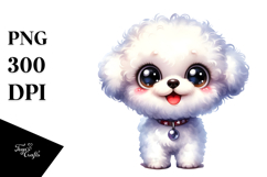 Happy Cartoon Bichon Frise PNG Product Image 1