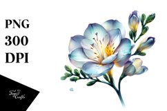 Shiny Freesia Watercolor | Clipart Product Image 3
