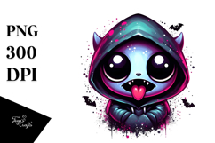 a Crazy Mini Banshee in Spooky Hoodie, PNG Product Image 1