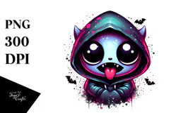 a Crazy Mini Banshee in Spooky Hoodie, PNG Product Image 1