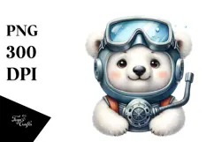 Funny Polar Bear Scuba Helmet | Clipart Product Image 1