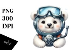Funny Polar Bear Scuba Helmet | Clipart Product Image 3