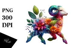 Abstract Floral Lamb PNG Product Image 1