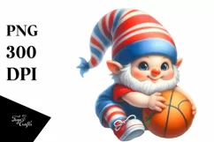 Watercolor Gnome Basketball Cute Product Image 3