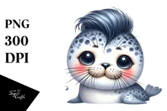 Energetic Baby Seal, PNG Product Image 1