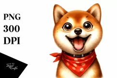 Colorful Shiba Inu Watercolor | Clipart Product Image 3