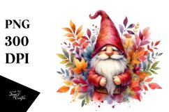 Washed Vibrant Autumn Gnome, Transparent PNG Product Image 1