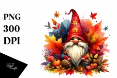 Vintage Autumn Gnome, PNG Product Image 1