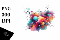 Colorful Watercolor Particles | Sublimation | Clipart Product Image 3