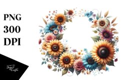Colorfull Sunflower Frame | Clipart Product Image 3