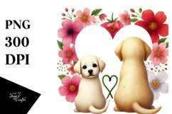 Labrador Retriever Behind Heart Tail Unite PNG Product Image 1