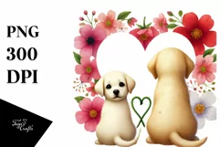 Labrador Retriever Behind Heart Tail Unite PNG Product Image 1