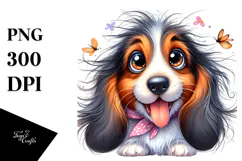 Cute Basset Hound with Big Eyes PNG Product Image 1