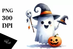 Funny Watercolor Halloween Sticker Clipart Product Image 3