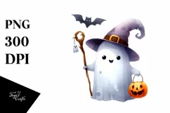 Funny Watercolor Halloween Sticker Clipart Product Image 3