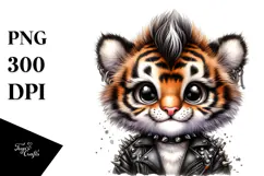 Energetic Baby Tiger PNG Product Image 1