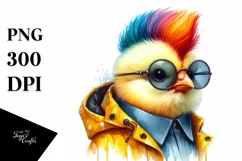 Happy Baby Chicken Watercolor PNG Product Image 3