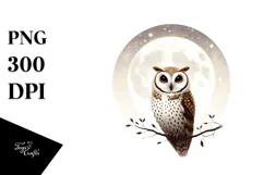 Simple Digital Painting Owl PNG Product Image 1