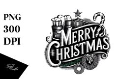 Retro Merry Christmas PNG Product Image 5