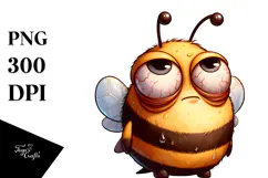 Funny Bee Cartoon PNG Product Image 1