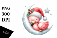 Baby Flamingo Dressed for Summer Moon Clipart Product Image 4