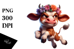 Goofy Baby Calf with Flower Crown PNG Product Image 1