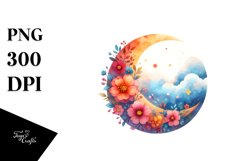 Vibrant Wimsical Moon Clouds | Clipart Product Image 3